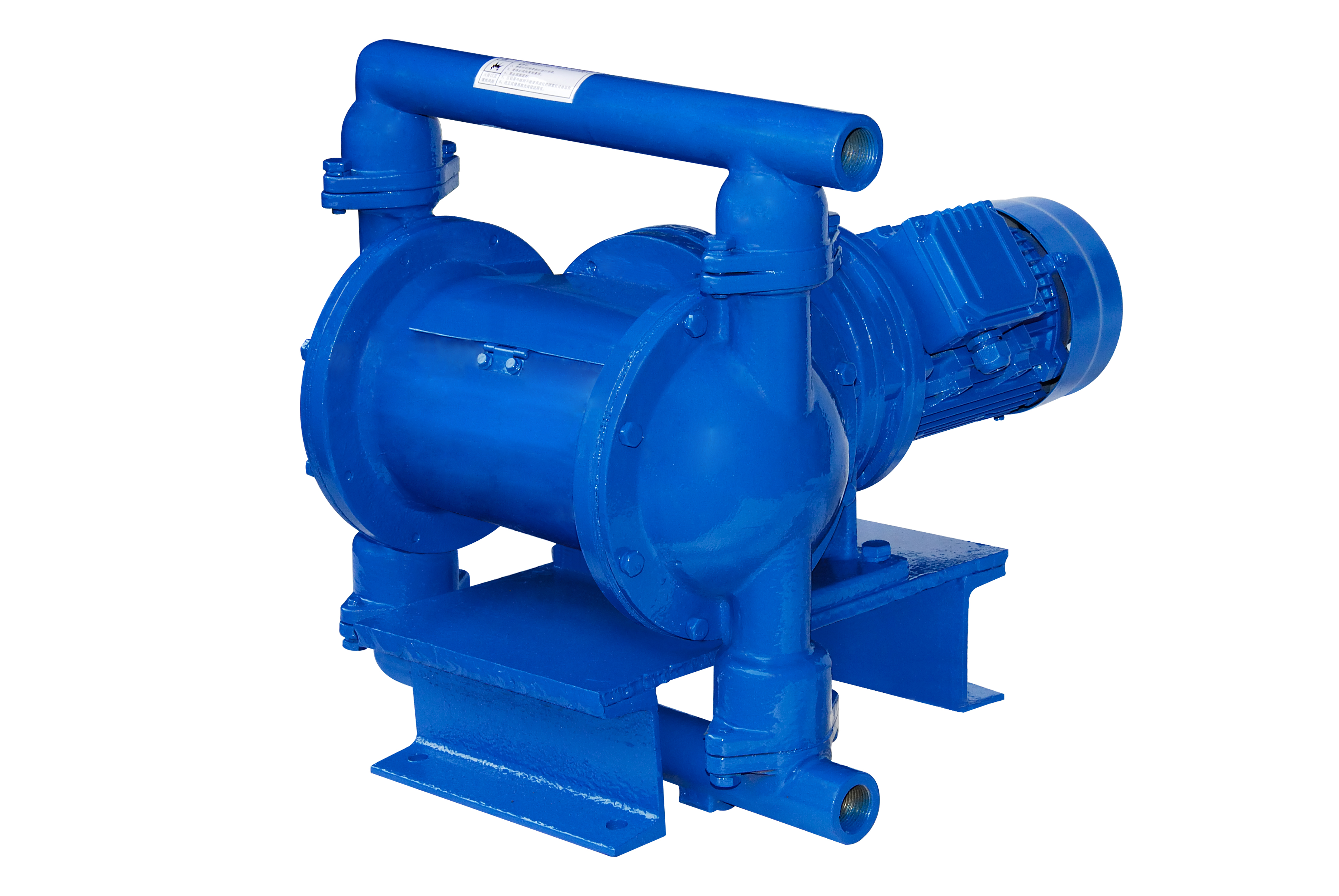 泵采用压缩空气为动力源,是一种由膜片往复变形造成容积变化的容积泵